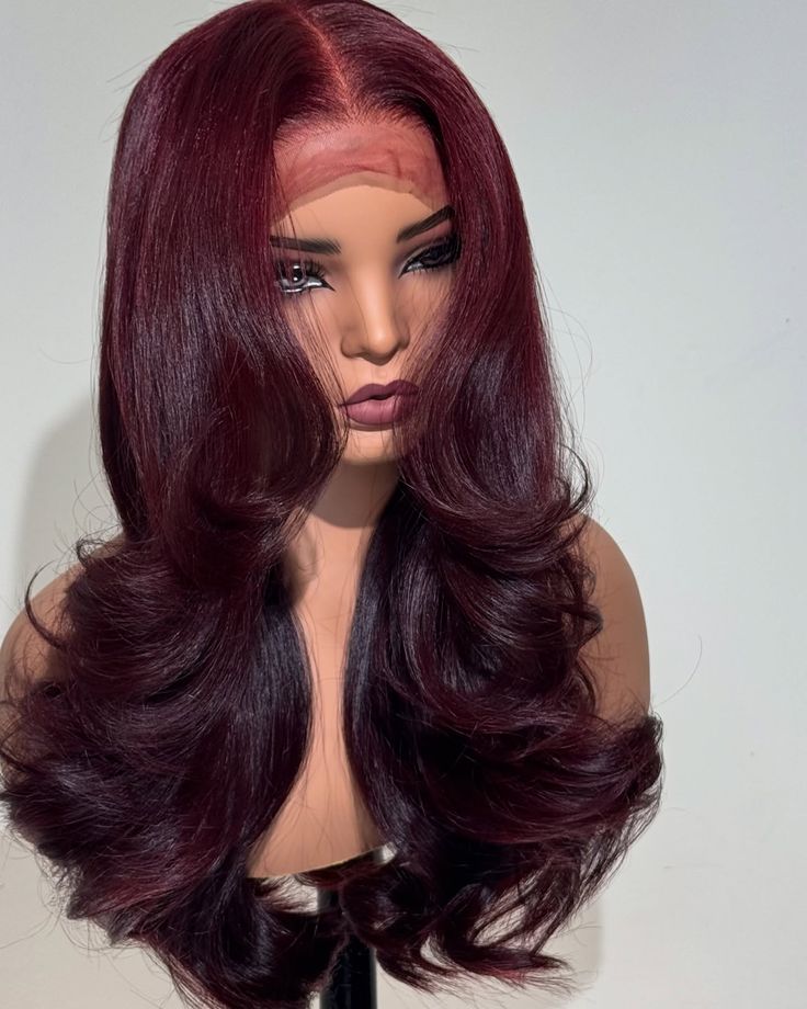 Burgundy Lace Front Wig - Human blend